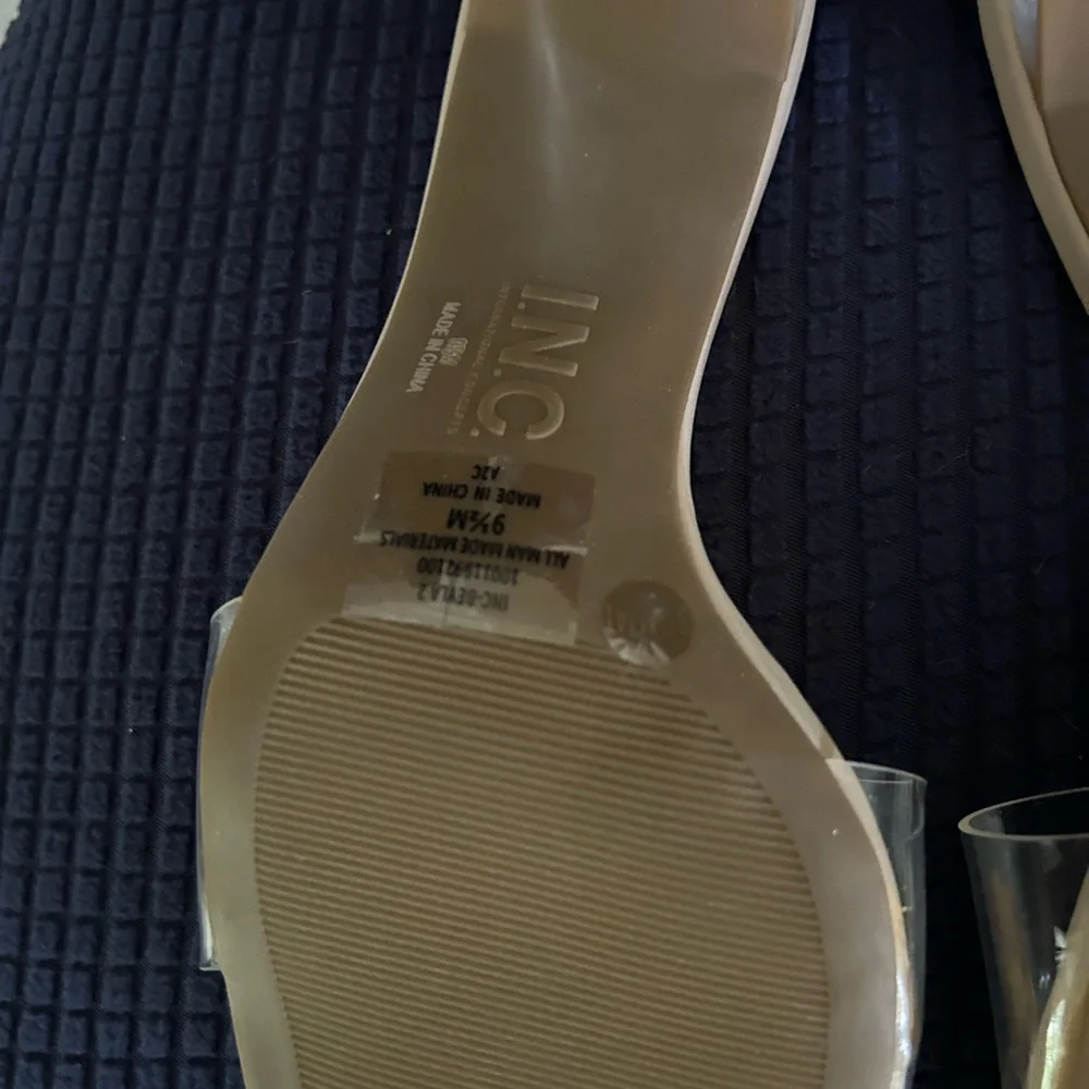 INC International Concepts Clear Strap Heels - Nude - Picture 4 of 7
